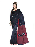Pradip Fabrics Woven Soft Handloom pure cotton Black Color Saree