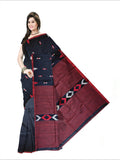 Pradip Fabrics Woven Soft Handloom pure cotton Black Color Saree