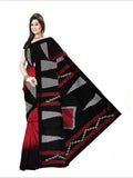 Pradip Fabrics Woven Soft Handloom Red  & Black Color Saree