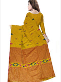Pradip Fabrics Woven Soft Handloom pure cotton yellow  Color Saree