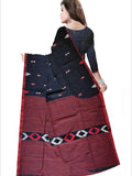 Pradip Fabrics Woven Soft Handloom pure cotton Black Color Saree