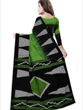 Pradip Fabrics Woven Soft Handloom Green & Black Color Saree