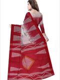 Pradip Fabrics Woven Soft Handloom Red & white Color Saree