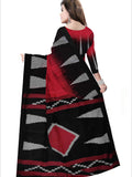 Pradip Fabrics Woven Soft Handloom Red  & Black Color Saree