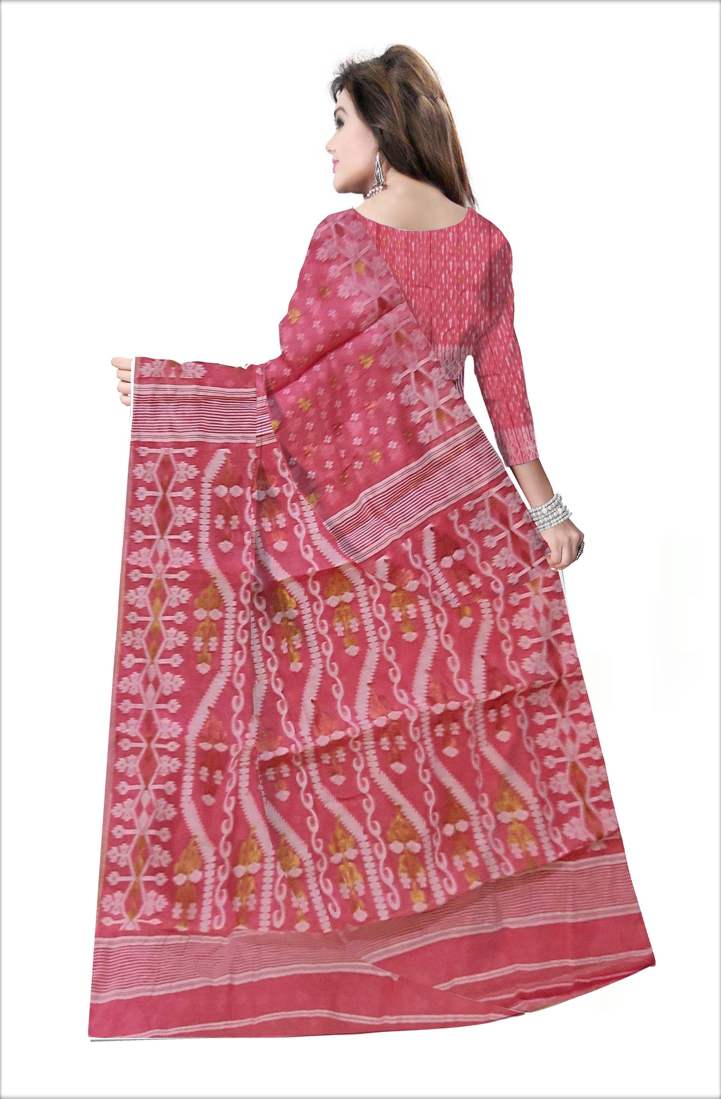 Pradip Fabrics Woven all over Soft  jamdani  Saree