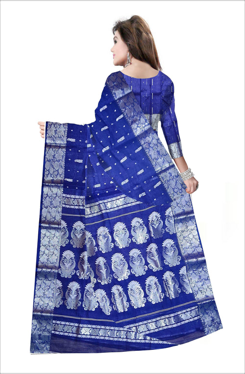 Pradip Fabrics Woven Tant Banarasi Blue Color Saree