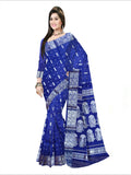 Pradip Fabrics Woven Tant Banarasi Blue Color Saree