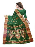 Pradip Fabrics Woven Tant Banarasi Deep Green Color Saree