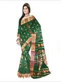 Pradip Fabrics Woven Tant Banarasi Deep Green Color Saree