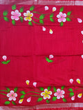 Pradip Fabrics Hand Painted Soft Linen Cotton Saree With Tassels