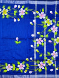 Pradip Fabrics Hand Painted Soft Linen Cotton Saree With Tassels
