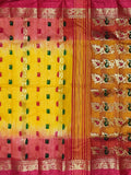 Pradip Fabrics Woven Tant Silk Yellow & Red Color Saree