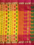 Pradip Fabrics Woven Tant Silk Yellow & Red Color Saree