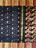 Pradip Fabrics Woven Tant Banarasi Black Color Saree