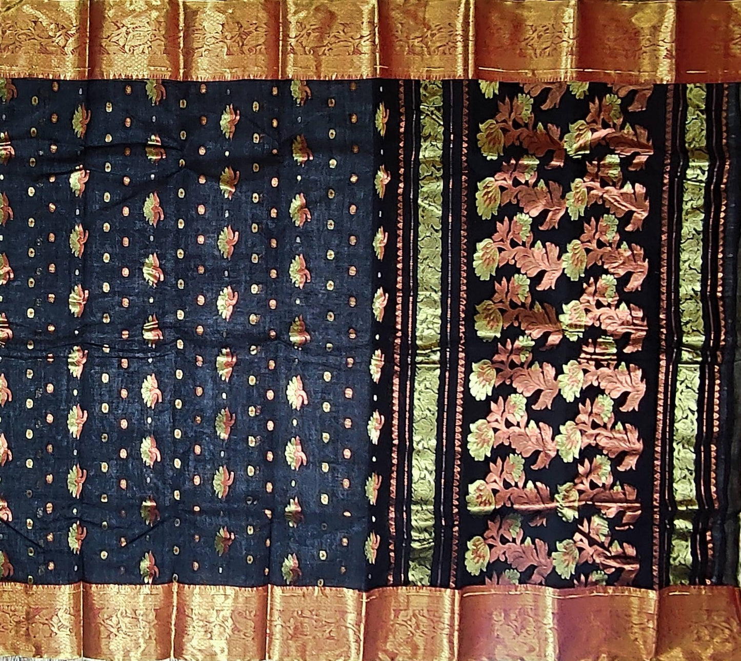 Pradip Fabrics Woven Tant Banarasi Black Color Saree
