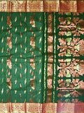 Pradip Fabrics Woven Tant Banarasi Deep Green Color Saree