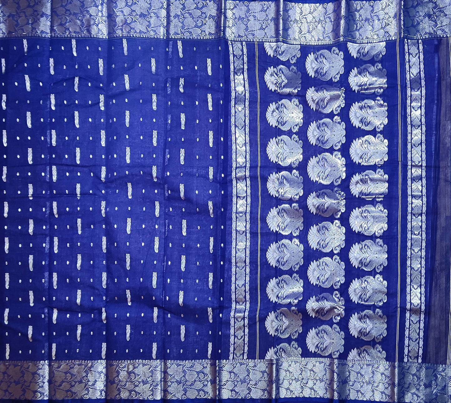 Pradip Fabrics Woven Tant Banarasi Blue Color Saree