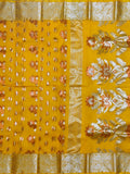 Pradip Fabrics Woven Tant Banarasi Yellow Color Saree