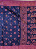 Pradip Fabrics Woven Soft Handloom Dark blueColor Saree
