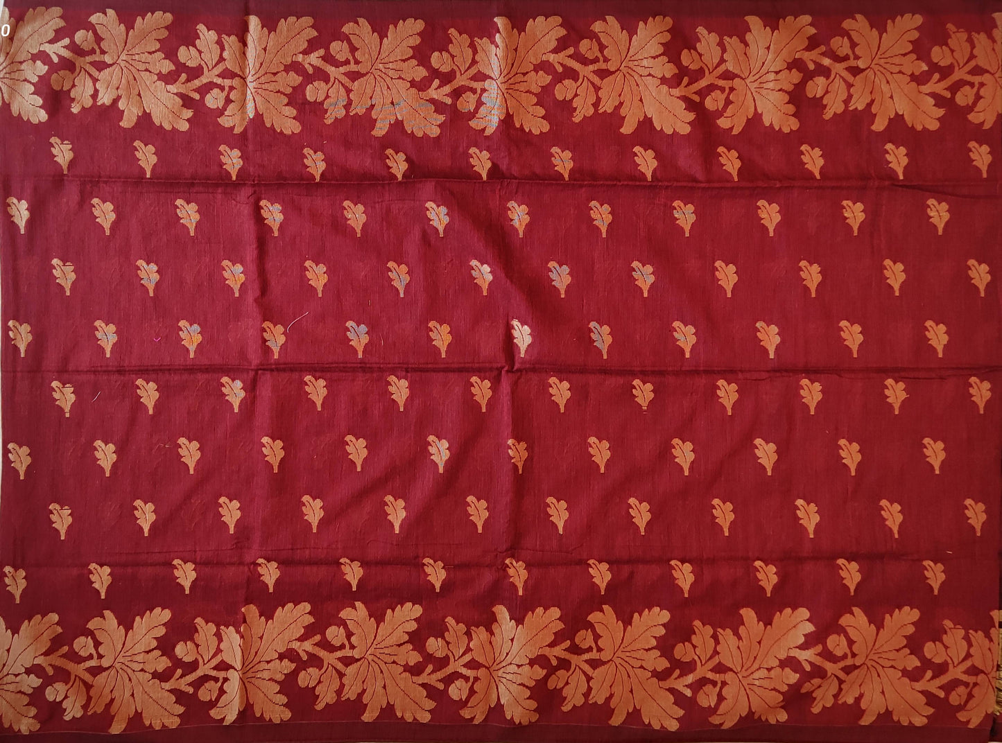 Pradip Fabrics Woven Soft Handloom cotton Maroon Color Saree