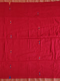 Pradip Fabrics Woven Soft Handloom pure cotton Red Color Saree