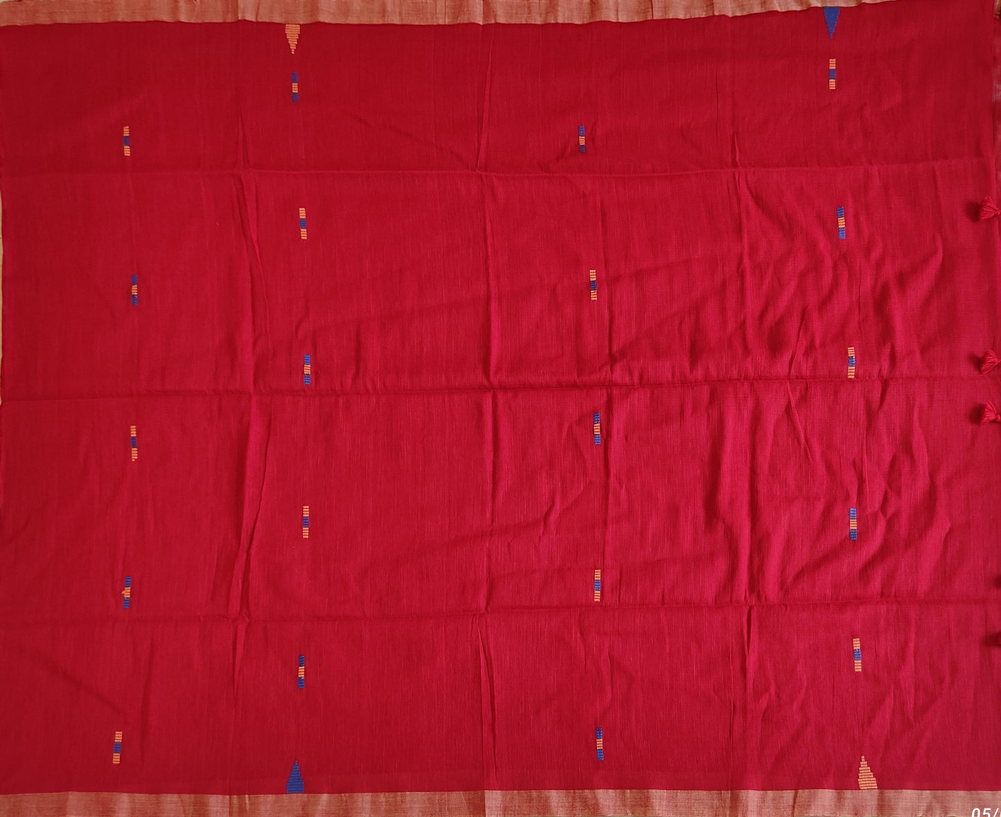 Pradip Fabrics Woven Soft Handloom pure cotton Red Color Saree