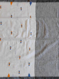Pradip Fabrics Woven Soft Handloom pure  cotton white Color Saree