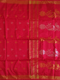 Pradip Fabrics Woven Soft Handloom Red Color Saree