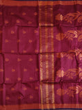 Pradip Fabrics Woven Soft Handloom Maroon  Color Saree