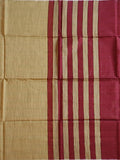 Pradip Fabrics Woven Soft Pure Cotton Handloom Maroon & Cream Color Saree