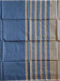 Pradip Fabrics Woven Soft Pure Cotton Handloom Sky blue & Cream Color Saree