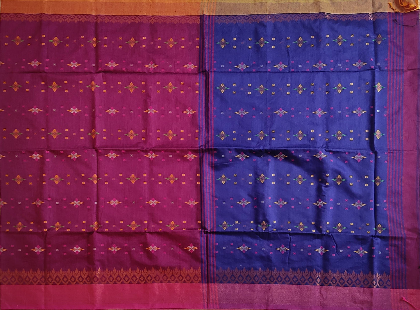 Pradip Fabrics Woven Soft Handloom Blue & purple Color Saree