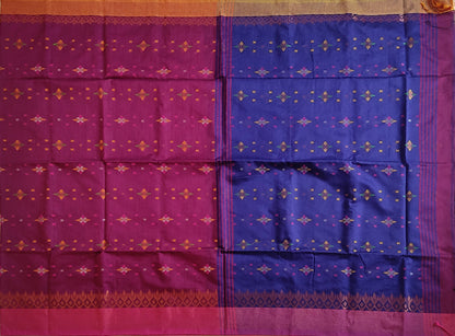 Pradip Fabrics Woven Soft Handloom Blue & purple Color Saree