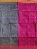 Pradip Fabrics Woven Soft Handloom  Grey & Pink Color Saree