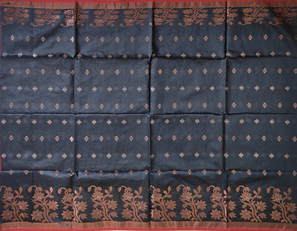 Pradip Fabrics Woven Black & Red color Pure Soft Handloom Saree