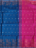 Pradip Fabrics Woven Sky Blue & Pink color Pure Soft Handloom Saree