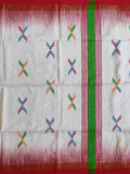 Pradip Fabrics Woven White & Red color Pure Soft Tissue Handloom Saree