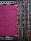 Pradip Fabrics Woven Purple and Black  Color Pure  Soft Viscous Print  Handloom Saree