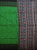 Pradip Fabrics Woven Green and Black  Color Pure  Soft Viscous  Print  Handloom Saree