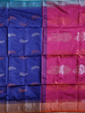 Pradip Fabrics Woven pink & Blue color Pure Cotton Soft Handloom Saree