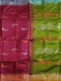 Pradip Fabrics Woven  Maroon & Green color Soft Handloom Saree