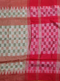 Pradip Fabrics Woven  Red and Cream Color Pure  Soft Print  Saree