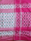 Pradip Fabrics Woven  Pink and white Color Pure  Soft Print  Saree