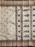 Pradip Fabrics Woven Cream Color Pure Tant cotton  Saree