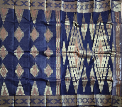 Pradip Fabrics Woven Blue Color Pure Tant cotton  Saree