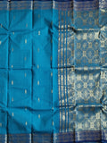 Pradip Fabrics Woven Sky blue Color Pure Tant cotton  Saree
