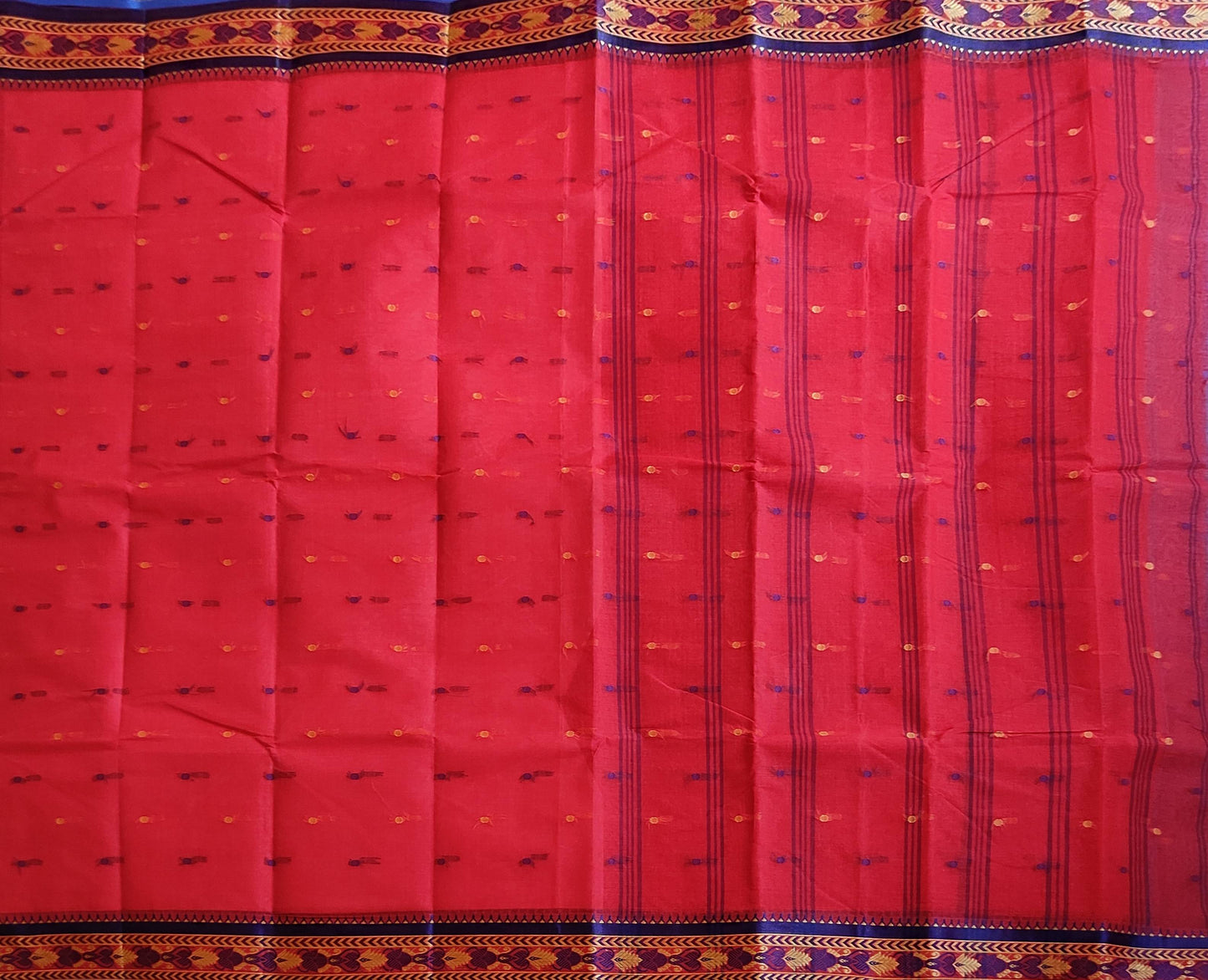 Pradip Fabrics Woven Red color  Pure Tant cotton  Saree