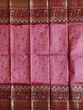 Pradip Fabrics Woven Pink and Red Color Pure Silk Saree