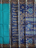 Pradip Fabrics Woven Sea green and Blue color  Pure Silk Saree