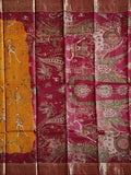 Pradip Fabrics Woven Yellow and Maroon color  Pure Silk Saree
